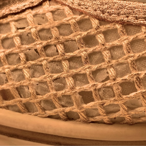 Stuart Weitzman gold & cream leather sneakers Mojave loafers obsessorize sole - Picture 13 of 15